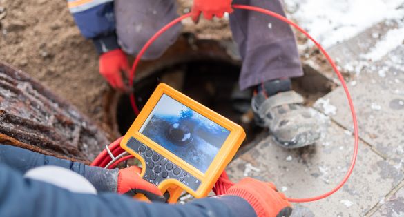 Lombardia Spurghi -  Servizio di videoispezioni  e mappature delle reti fognarie. Operatori effettuano una videoispezione della rete fognaria tramite una sonda dotata di videocamera lasciata scorrere all'interno del condotto. L'operatore può monitorare il tutto attraverso un dispositivo dotato di schermo dove viene visualizzata la situazione in tempo reale.